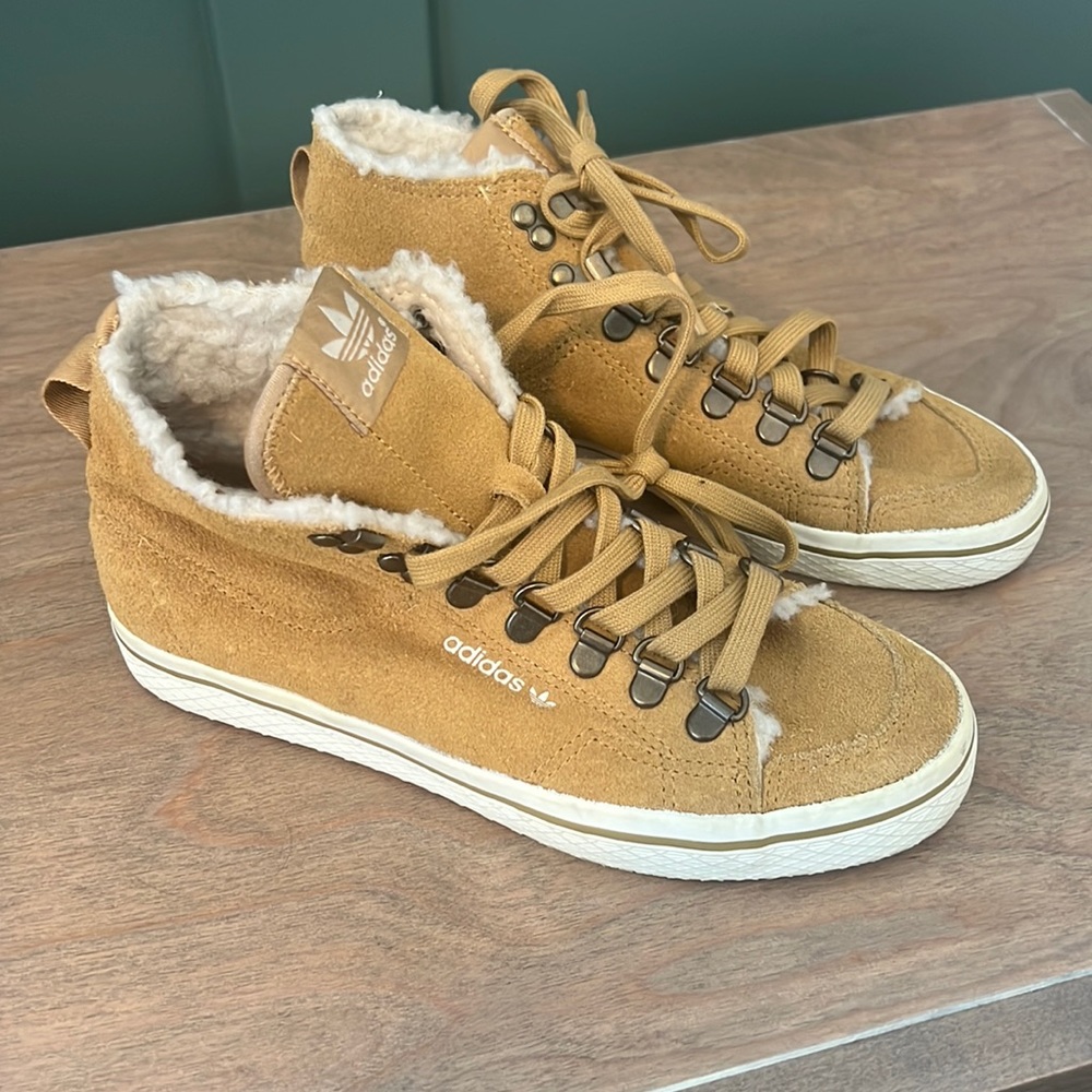 Adidas high top sneakers. Suede with a plush lining! So comfortable!